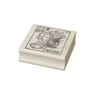 Oude Wereldkaart van de Ierse kunst Illustratie Rubberstempel