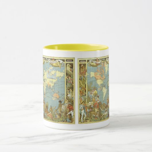 Oude Wereldkaart van het Britse Rijk, 1886 Mok (Midden)