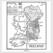  oude Wereldkaart van Ierland kunst Sticker (Vel)