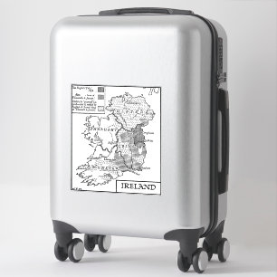 oude Wereldkaart van Ierland kunst Sticker
