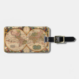 Oude Wereldkaart van Nicolaas Visscher Bagagelabel