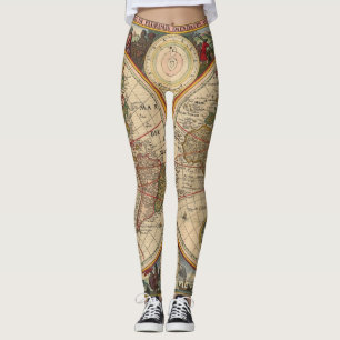 Oude Wereldkaart van Nicolaas Visscher Leggings