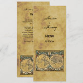 Oude Wereldkaart Verveloos #3 Menu Kaarten (Voorkant / Achterkant)