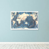 Oude Wereldkaart Vloer van de Oceanen Canvas Afdruk (Insitu (Houten vloer))