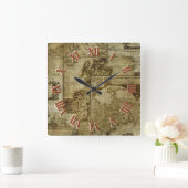  oude wereldkaarten Antiek kaarten Vierkante Klok (Huis)