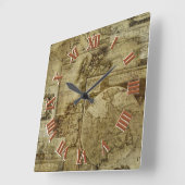  oude wereldkaarten Antiek kaarten Vierkante Klok (Hoek)