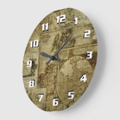  oude wereldkaarten grote klok (Hoek)