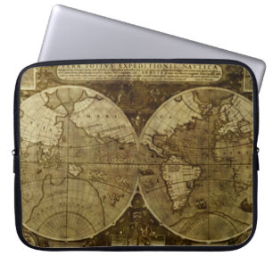 oude wereldkaarten laptop sleeve