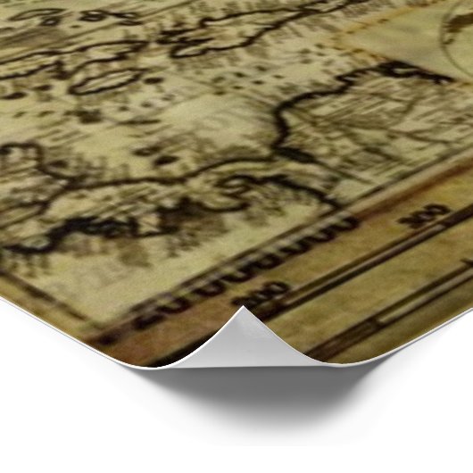 oude wereldkaarten poster (Hoek)