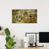  oude wereldkaarten poster (Thuiskantoor)