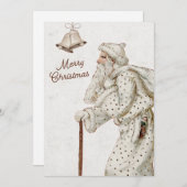  Oude Wereldkerstman met riet Feestdagenkaart (Voorkant / Achterkant)