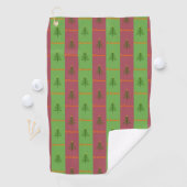 Oude Wereldoorkerstboompattern Evergreen Golfhanddoek (Insitu)