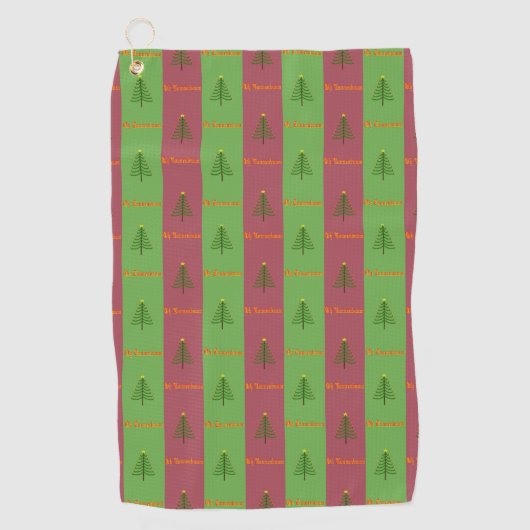 Oude Wereldoorkerstboompattern Evergreen Golfhanddoek (Voorkant)