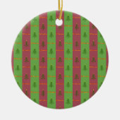 Oude Wereldoorkerstboompattern Evergreen Keramisch Ornament (Voorkant)