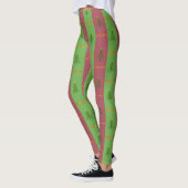 Oude Wereldoorkerstboompattern Evergreen Leggings (Links)