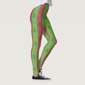 Oude Wereldoorkerstboompattern Evergreen Leggings (Rechts)