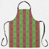 Oude Wereldoorkerstboompattern Evergreen Schort (Voorkant)