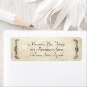 Oude werkbalk met getande grijpdruk etiket (Insitu)