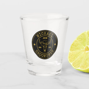 Oude West Cowboy Rusto logo Persoonlijke Bruidsjon Shot Glas