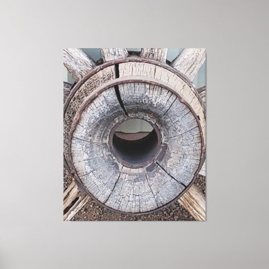 Oude West-Rustige Wagon Canvas Afdruk (Voorkant)