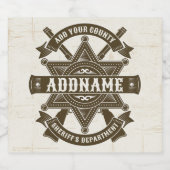 Oude West Sheriff Hulpsheriff Geweren Badge Persoo Bier Etiket (Enkel label)