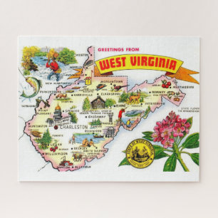 Oude West Virginia kaart Legpuzzel