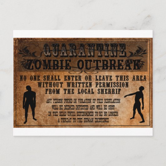 OUDE WEST ZOMBIE BRIEFKAART (Voorkant)