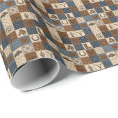 Oude Western Patchwork Dekbedpatroon Cadeaupapier (Rol Hoek)
