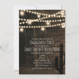 Oude Western Saloon Rustieke Trouw Verloving Kaart