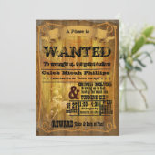 Oude Western WANTED Poster Feest Uitnodiging (Staand voorkant)
