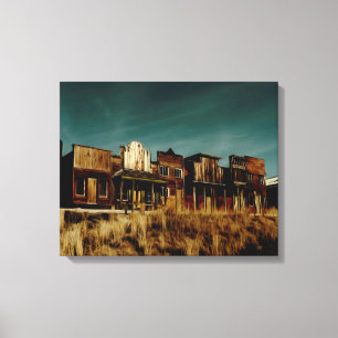 Oude Westerne Ghost Town. Canvas Afdruk