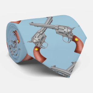 Oude westerne Revolvers Realistisch Illustratie Stropdas