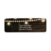 Oude Westerne Saloon & Lichten Rustieke Bruiloft Etiket (Voorkant)