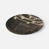 Oude Westerne Saloon & Lichten Rustieke Bruiloft Papieren Bordje (Gekanteld)