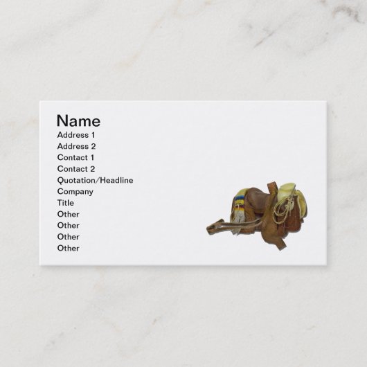 Oude Westerne zadelwagen Visitekaartje (Voorkant)