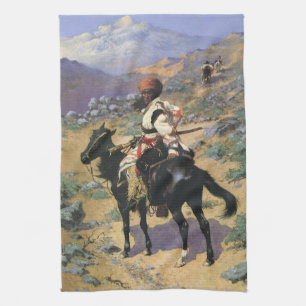 Oude Westerse, Een Indiaanse Trapper van Remington Theedoek