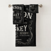 Oude Whiskey-label Aangepaste liquor Bar Bad Handdoek (Insitu)