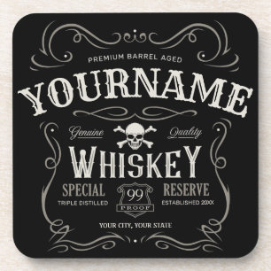 Oude Whiskey-label Aangepaste  liquor Bar Bier Onderzetter