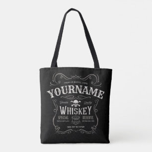 Oude Whiskey-label Aangepaste  liquor Bar Draagtas