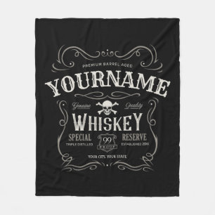 Oude Whiskey-label Aangepaste  liquor Bar Fleece Deken
