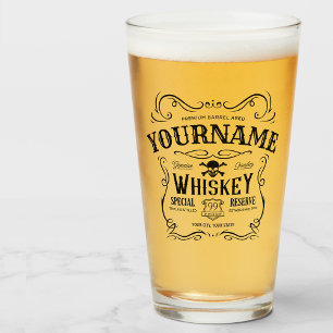 Oude Whiskey-label Aangepaste  liquor Bar Glas