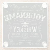 Oude Whiskey-label Aangepaste  liquor Bar Glazen Onderzetter (Achterkant)