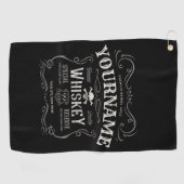 Oude Whiskey-label Aangepaste  liquor Bar Golfhanddoek (Horizontaal)