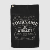Oude Whiskey-label Aangepaste  liquor Bar Golfhanddoek (Voorkant)