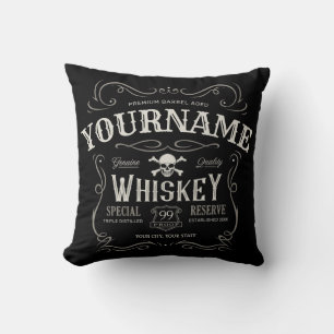 Oude Whiskey-label Aangepaste  liquor Bar Kussen