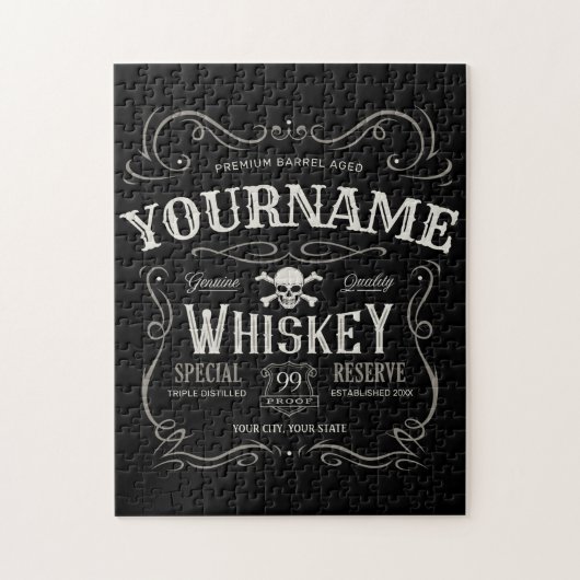 Oude Whiskey-label Aangepaste  liquor Bar Legpuzzel (Verticaal)