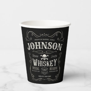 Oude Whiskey-label Aangepaste liquor Bar Papieren Bekers