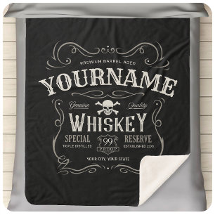 Oude Whiskey-label Aangepaste liquor Bar Sherpa Deken