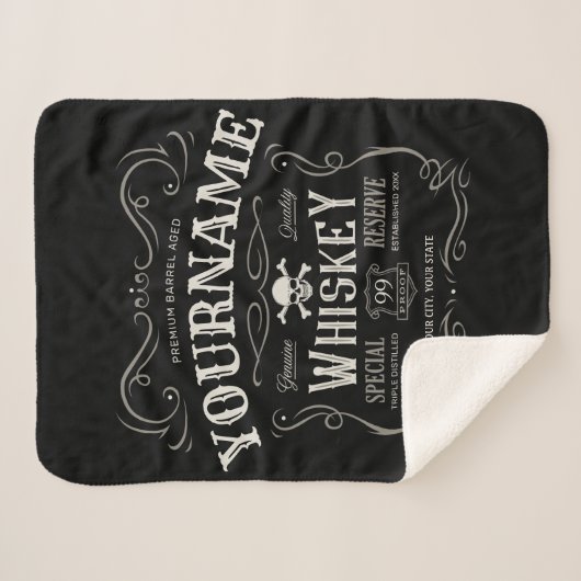 Oude Whiskey-label Aangepaste  liquor Bar Sherpa Deken (Voorkant (horizontaal))