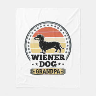 Oude Wiener Hond Opa Dachshund T-shirt Ontwerp_ Fleece Deken